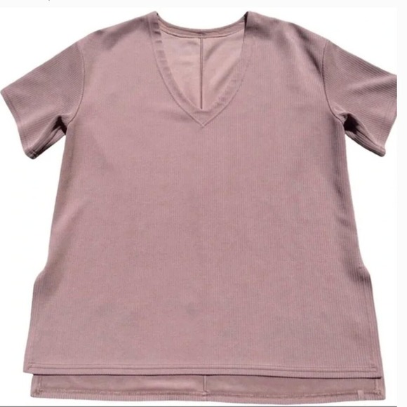 Lululemon Ribbed Softstreme Relaxed-Fit T-Shirt‎ Twilight Rose size 4 - Picture 6 of 8